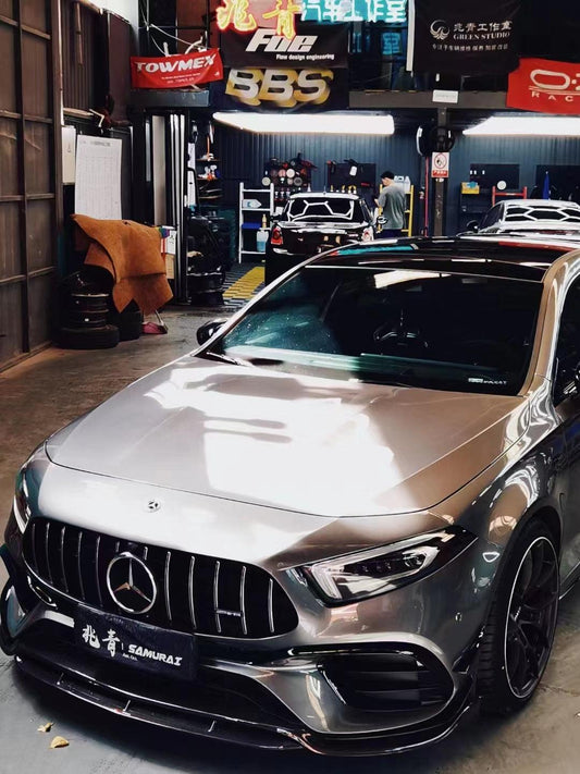 Mercedes Benz A-Class A45 W177 2019-ON with Aftermarket Parts - Front Lip Pre-preg Carbon Fiber from TAKD Carbon
