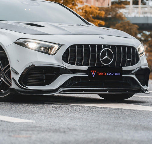 Mercedes Benz A-Class A45 W177 2019-ON with Aftermarket Parts - Front Lip Pre-preg Carbon Fiber from TAKD Carbon