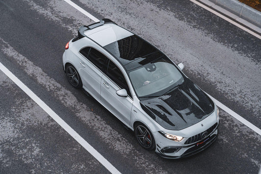 Mercedes Benz A-Class A45 W177 2019-ON with Aftermarket Parts - Front Lip Pre-preg Carbon Fiber from TAKD Carbon